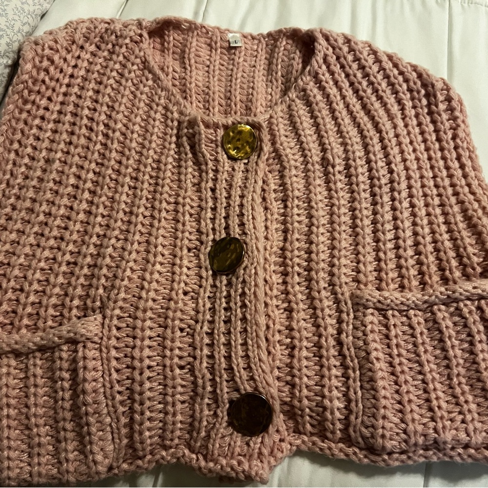 Chunky Pink Knit Sweater